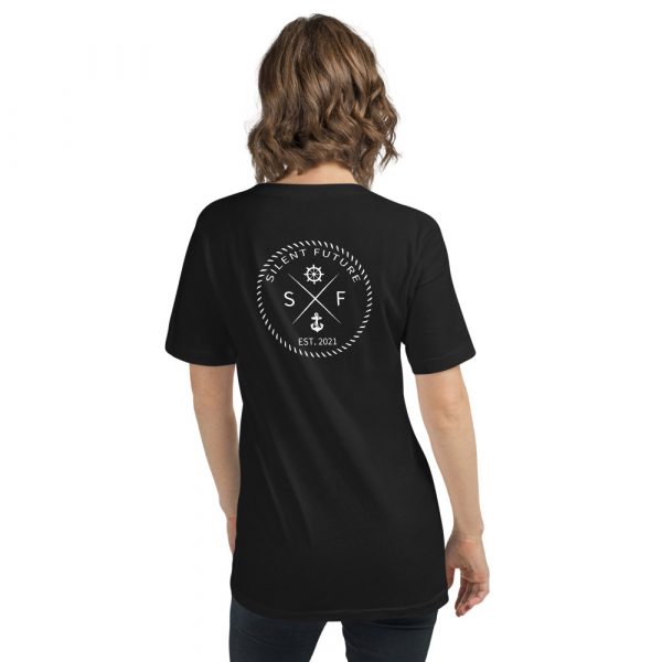 Silent Future Yachting - Kurzärmeliges Unisex-T-Shirt mit V-Ausschnitt – Bild 4