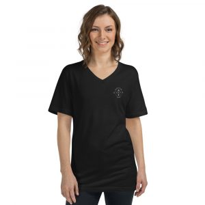 Silent Future Yachting - Kurzärmeliges Unisex-T-Shirt mit V-Ausschnitt