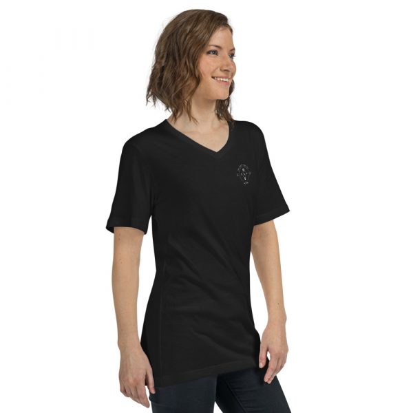 Silent Future Yachting - Kurzärmeliges Unisex-T-Shirt mit V-Ausschnitt – Bild 3